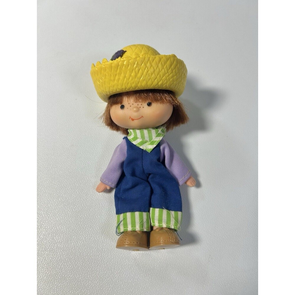 Vintage Kenner 1980 Strawberry Shortcake Huckleberry Pie Farmer Yellow Hat Doll